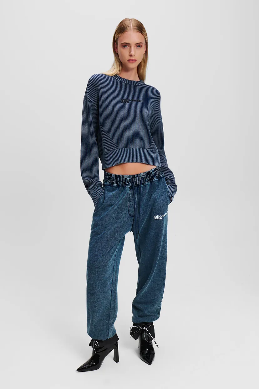 Жіночий темно-синій джемпер klj regular acidwash knit 3