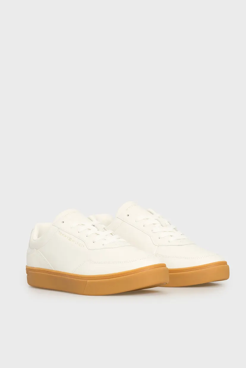 Женские белые кожаные сникерсы CASUAL CUPSOLE 3