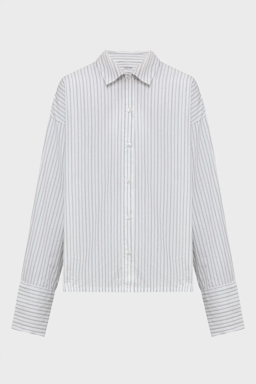 Женская белая рубашка в полоску BUTTON DOWN 8