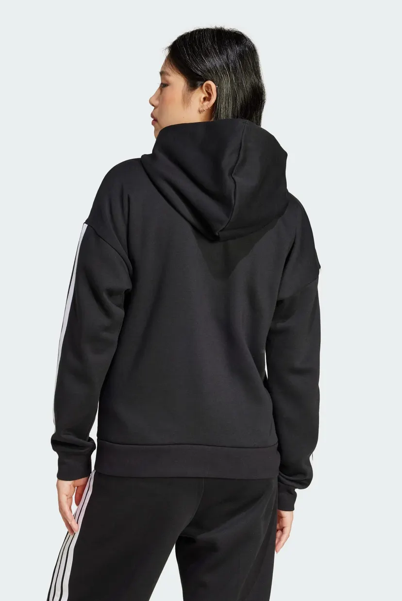 Жіноче чорне худі Essentials 3-Stripes Full-Zip Fleece 3