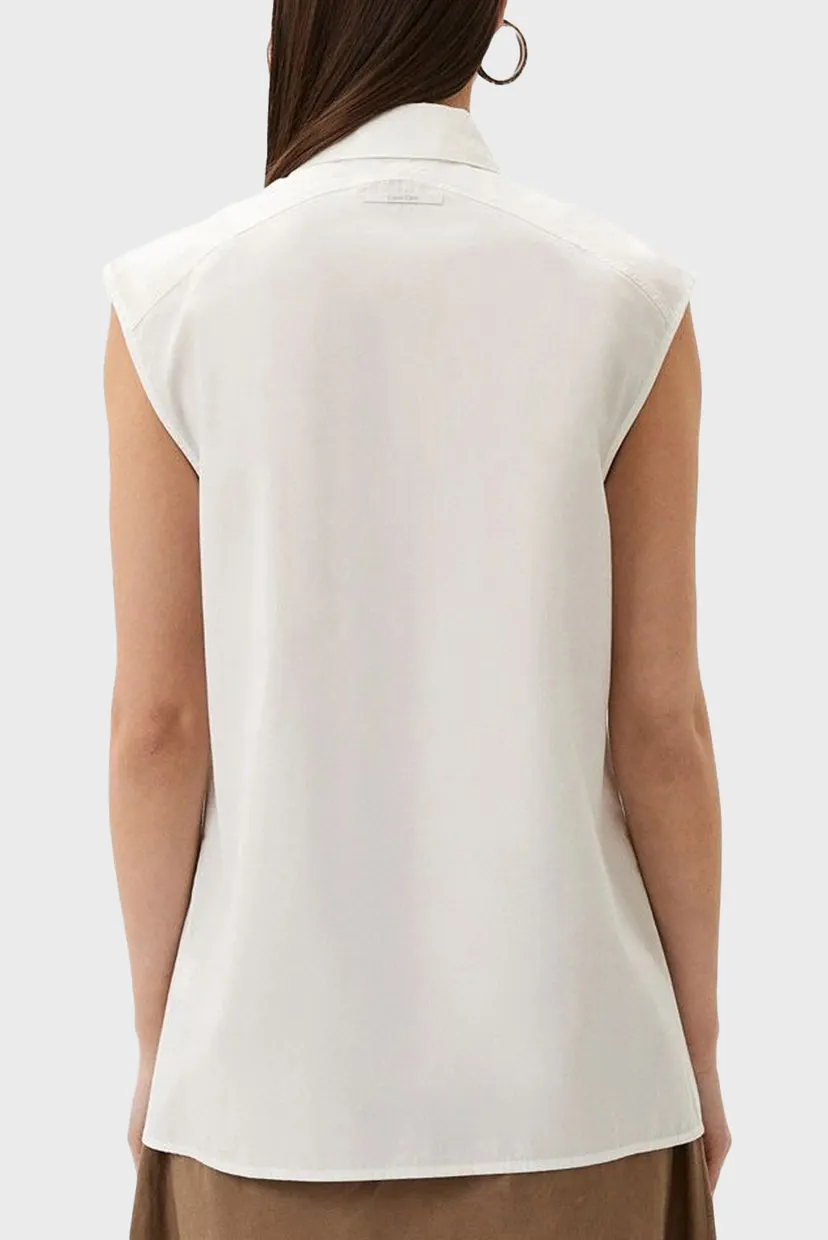 Жіноча біла сорочка COTTON ARCHIVE SLEEVELESS SHIRT 3