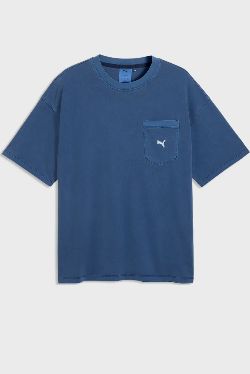 Чоловіча синя футболка Select Essentials Wash Tee Oversized Men 4