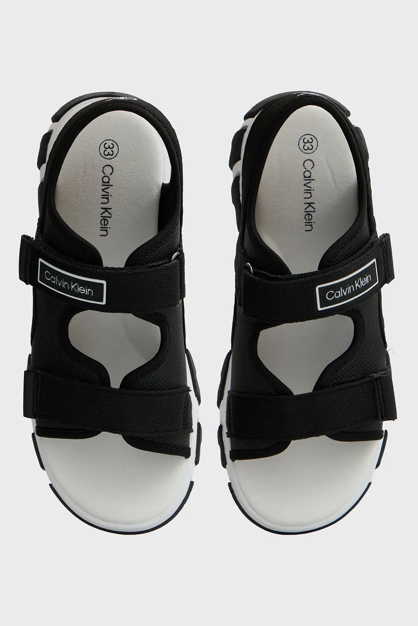 Детские черные сандалии VELCRO 4