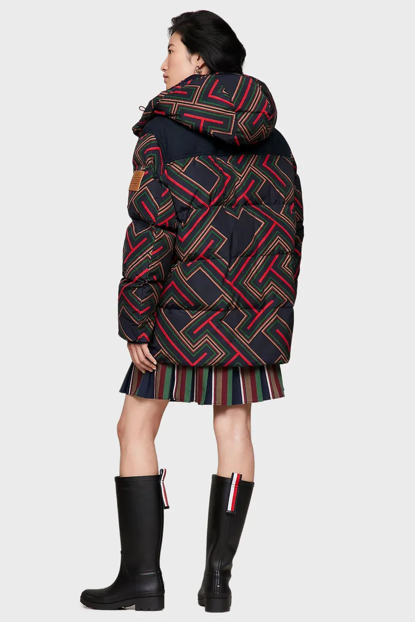 Темно-синяя куртка с узором Tommy x Pendleton (унисекс) 4