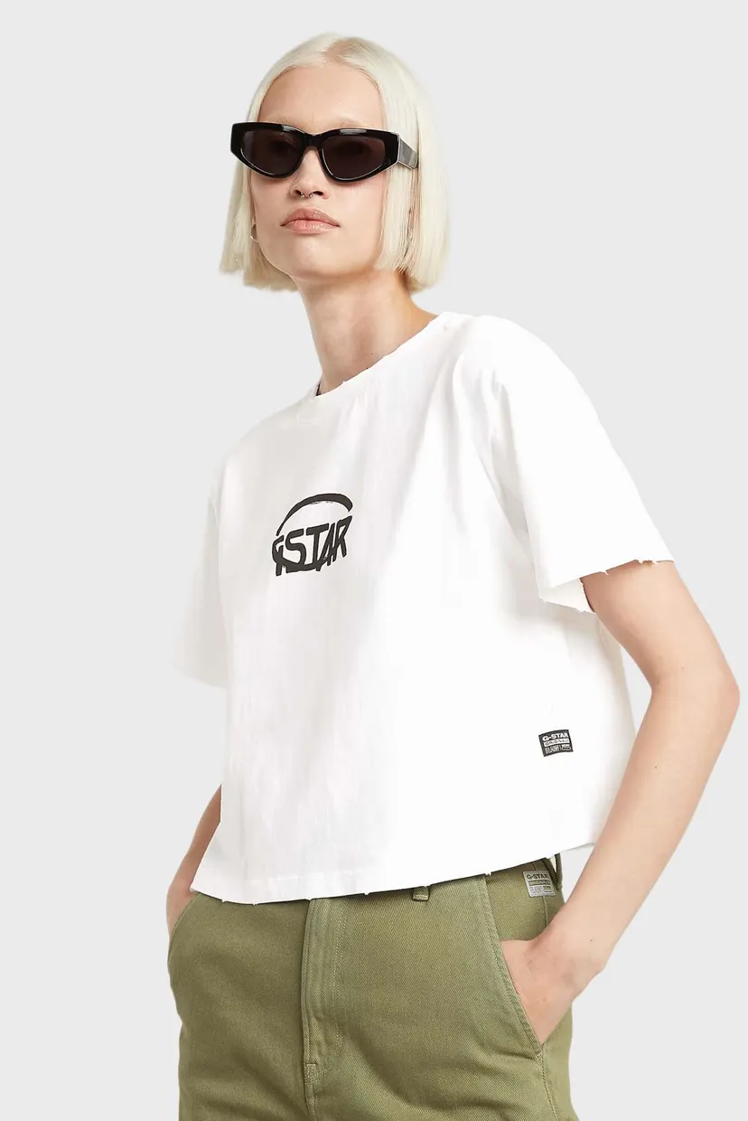 Жіноча біла футболка Cropped 4