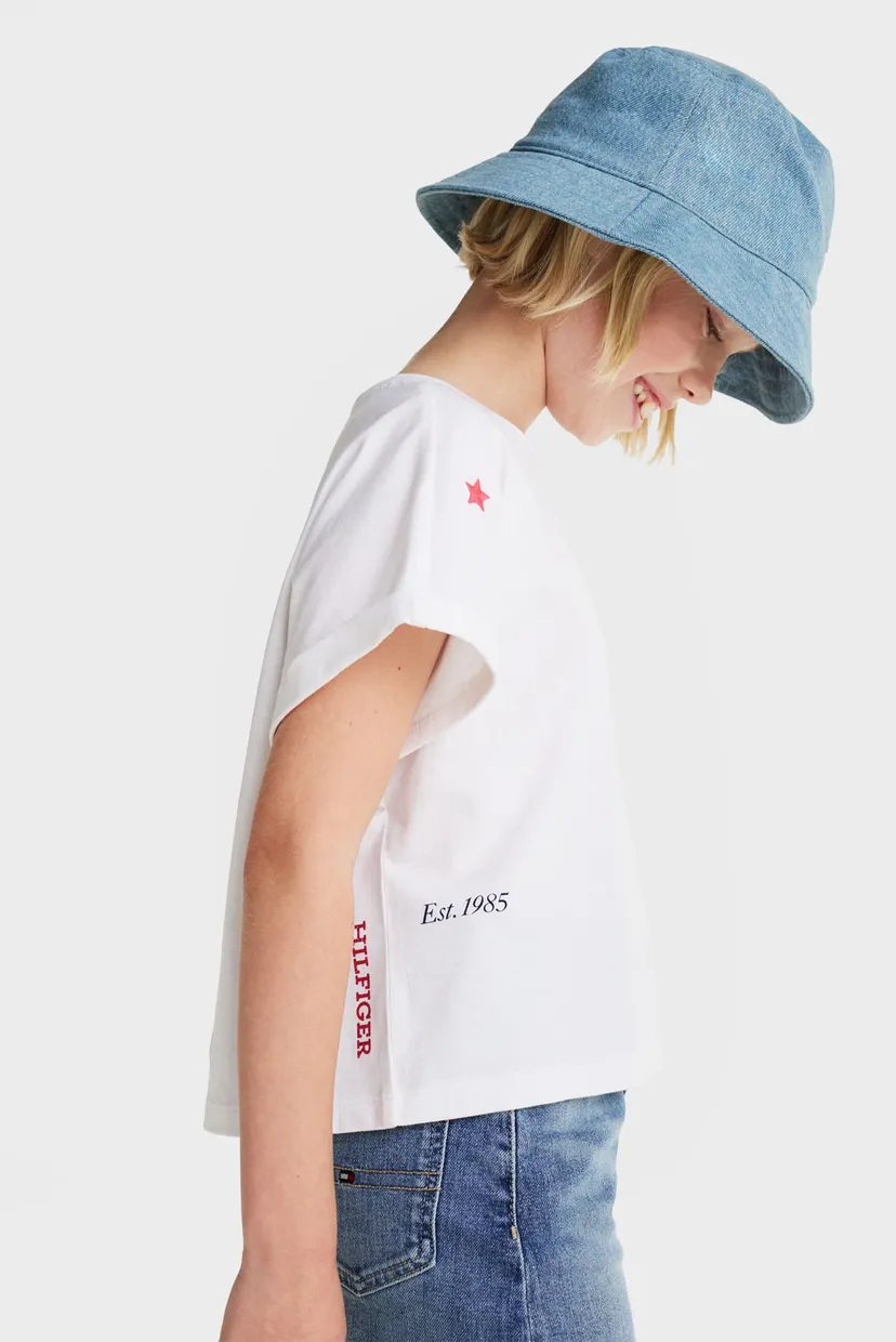 Дитяча біла футболка STAR EMBROIDERED 3