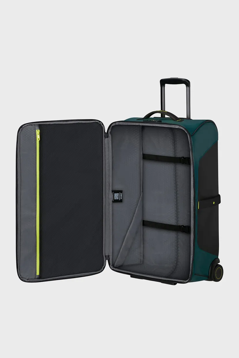 Темно-зелена валіза 67 см ECODIVER DARK TEAL/LIME 4