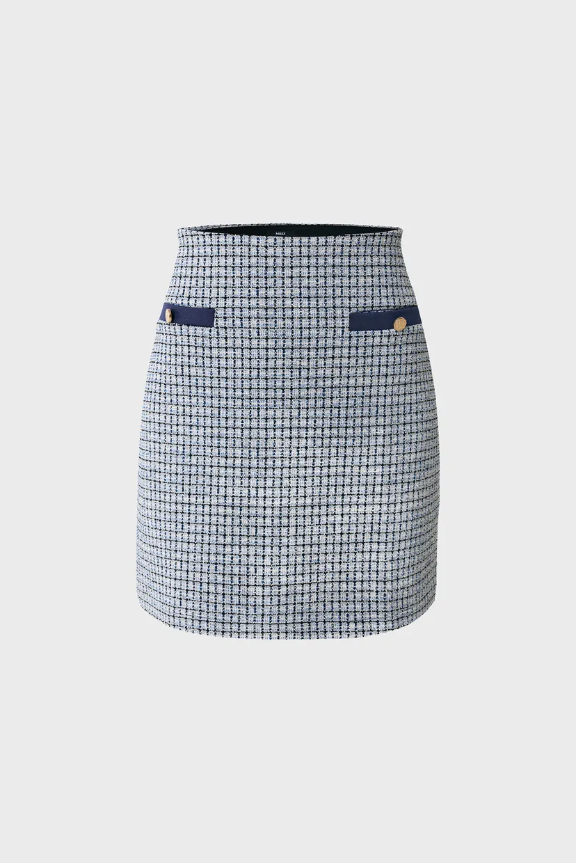 Жіноча синя твідова спідниця Classic jacquard skirt 5