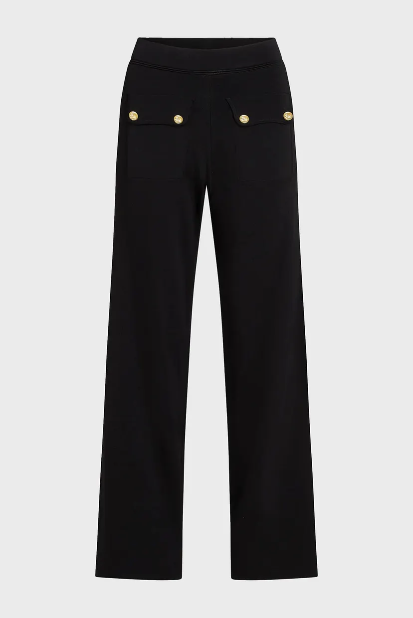 Жіночі чорні брюки BUTTON KNIT PANTS 5