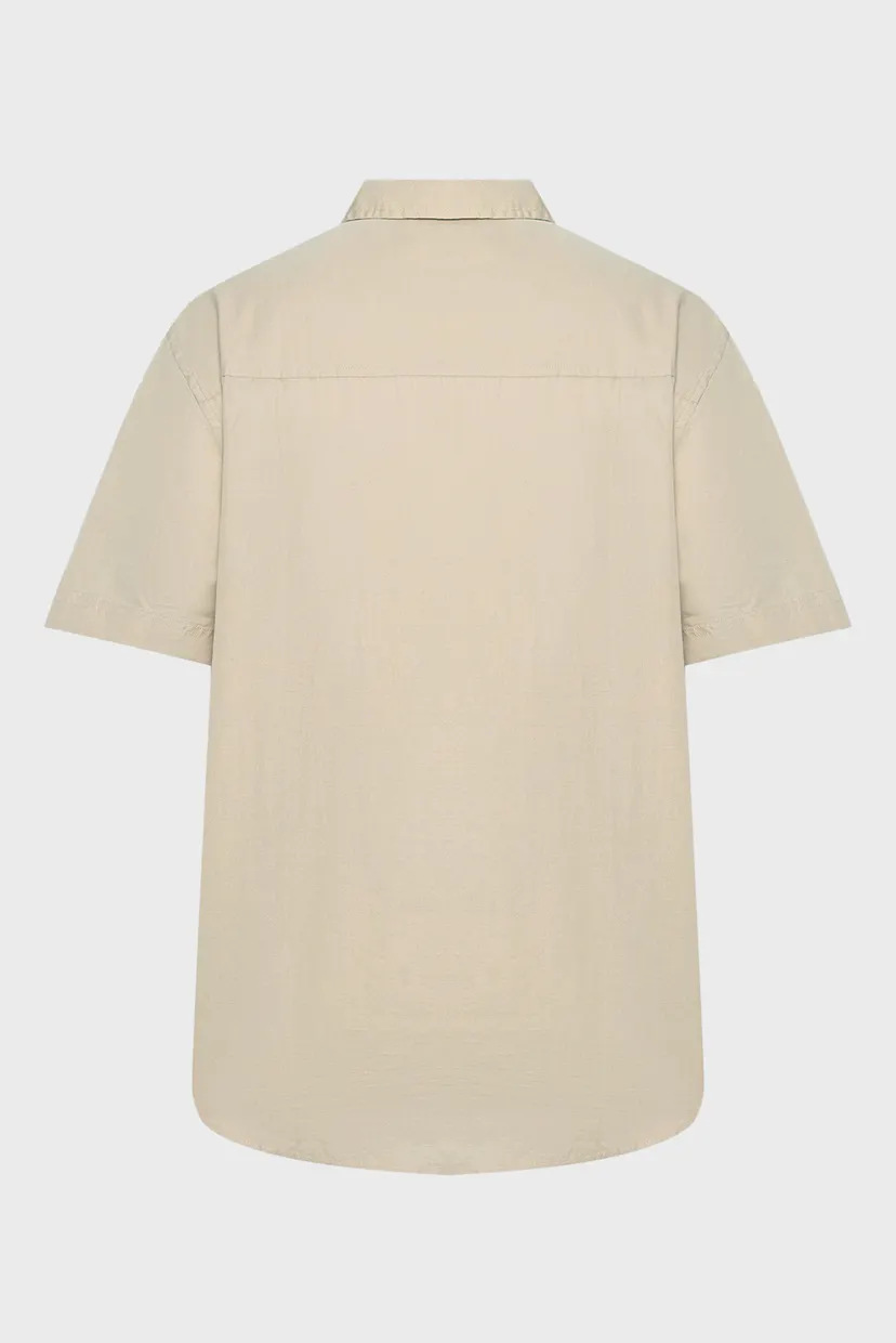 Мужская бежевая льняная рубашка LINEN COTTON S/S SHIRT 7