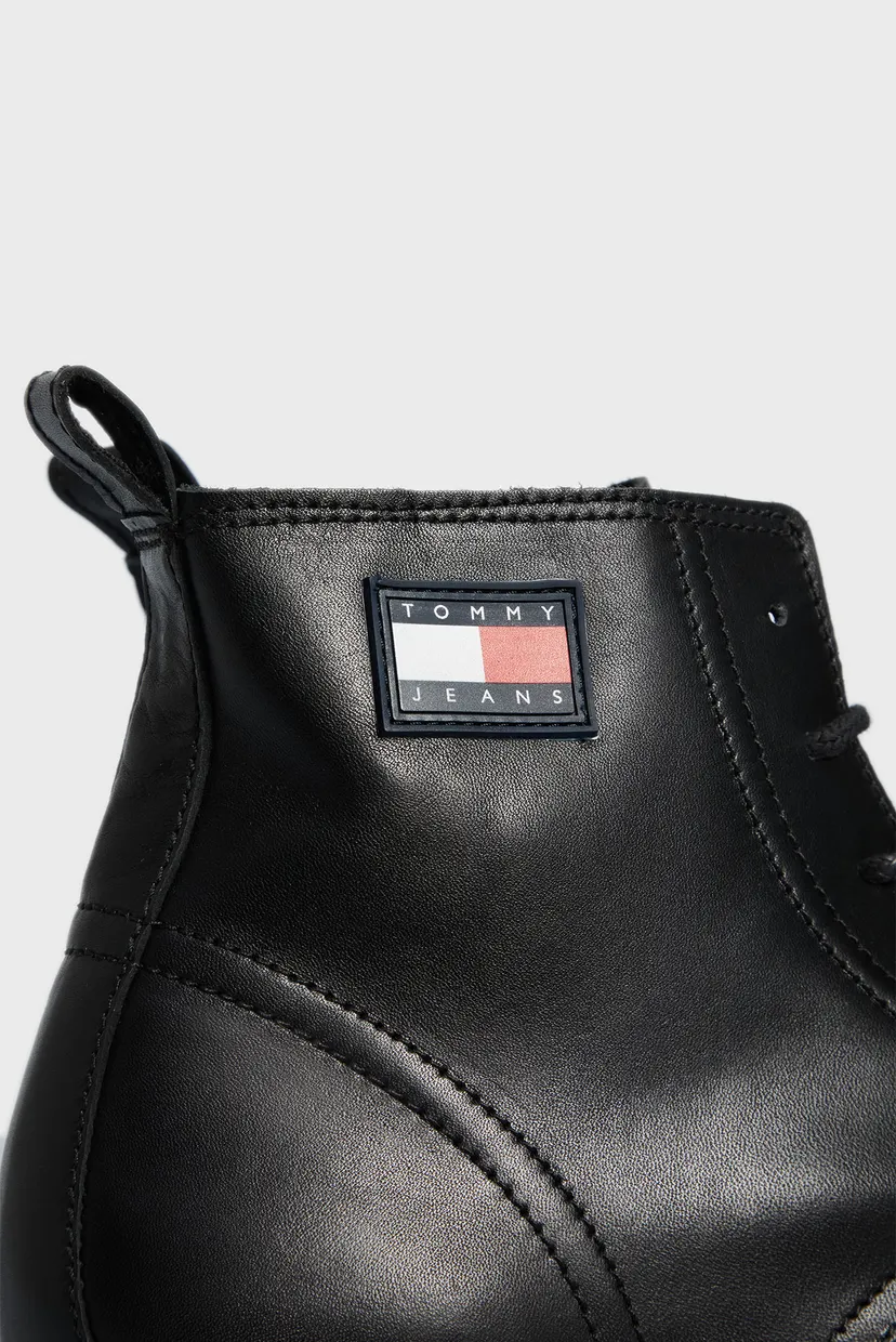 Мужские черные кожаные ботинки TJM RUBERIZED LACE UP BOOT 5