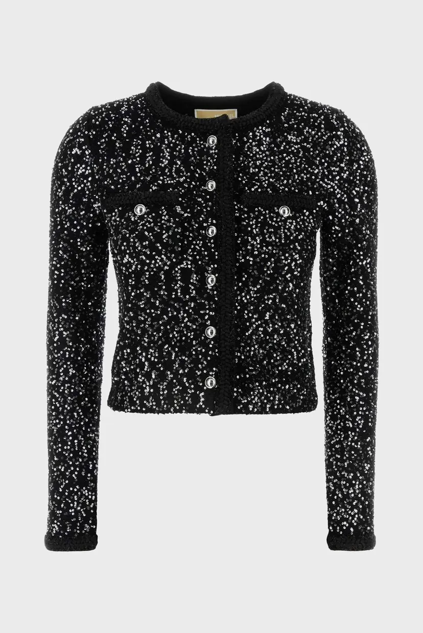 Жіночий чорний кардиган SEQUIN PKT SNAP JKT 3