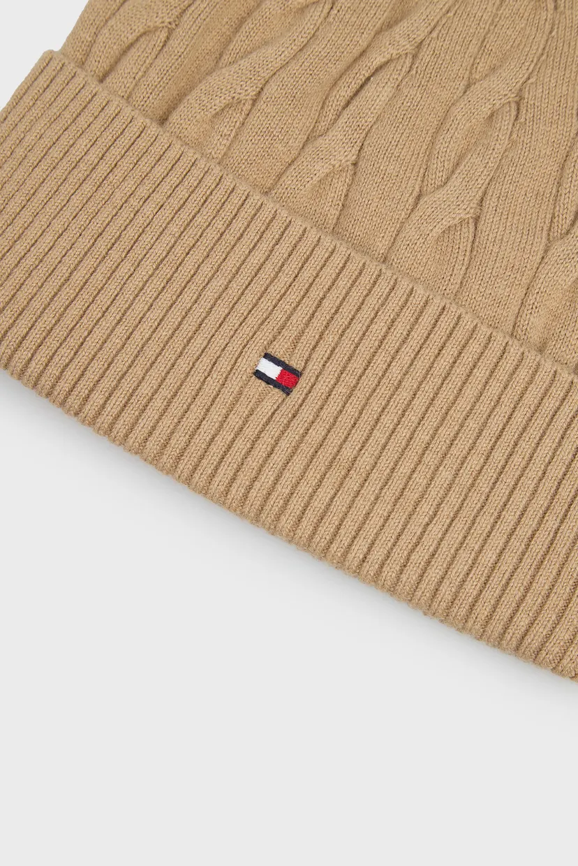 Мужская бежевая шерстяная шапка FLAG CABLE 4
