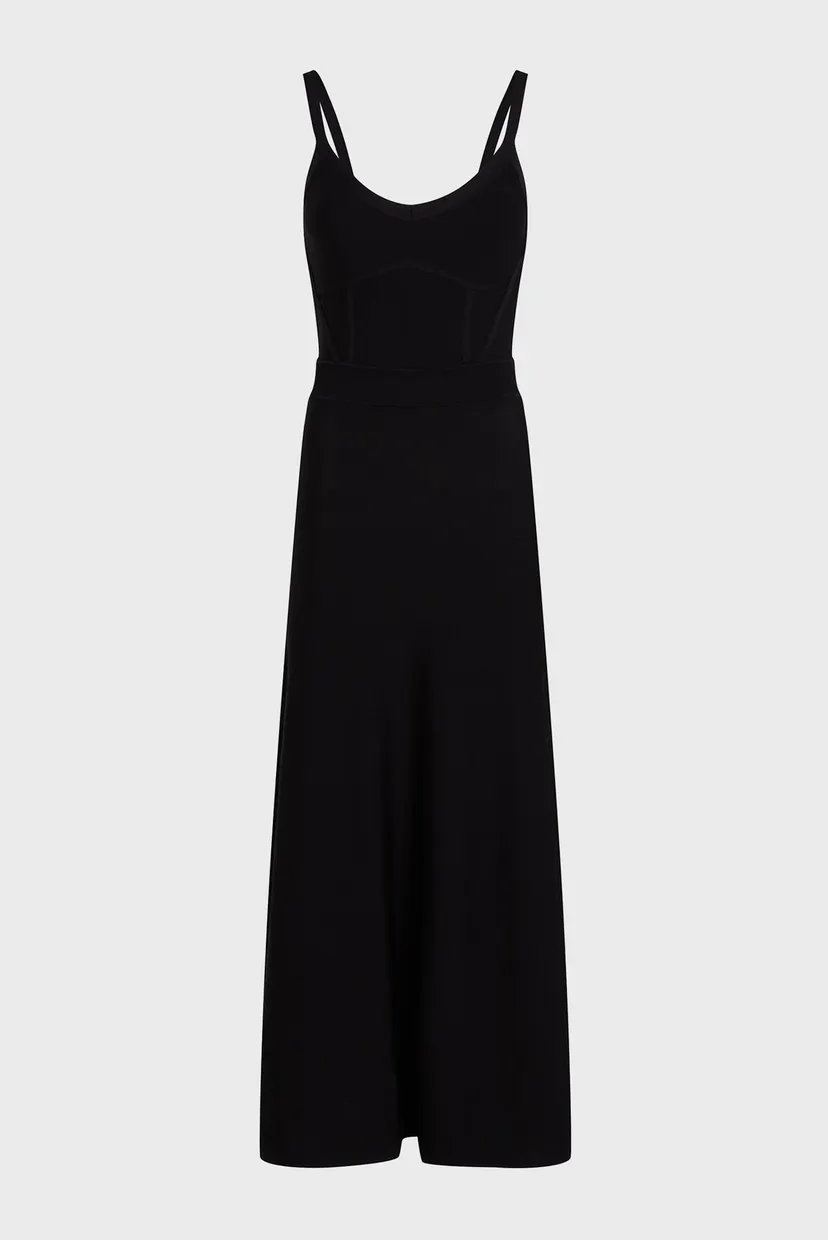 Женское черное платье sleeveless knit dress 5