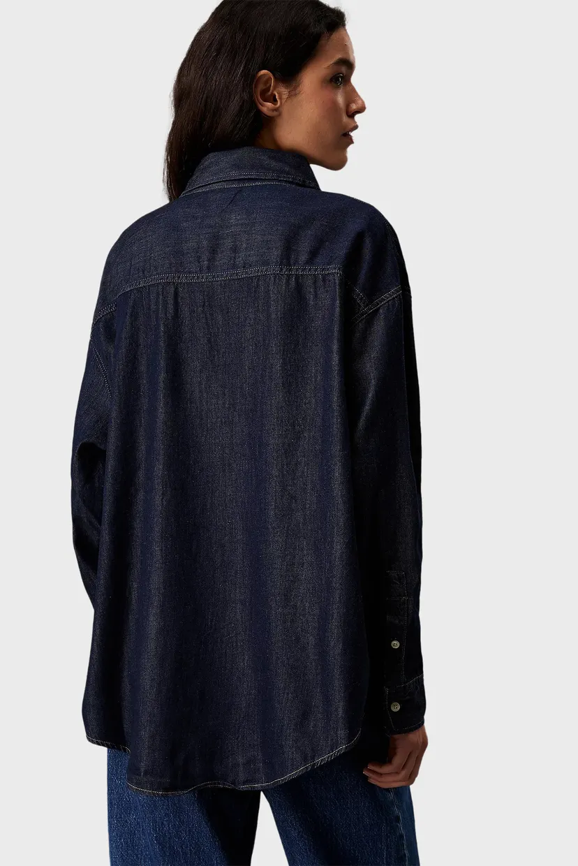 Женская темно-синяя джинсовая рубашка OVERSIZED LS DENIM SHIRT 3