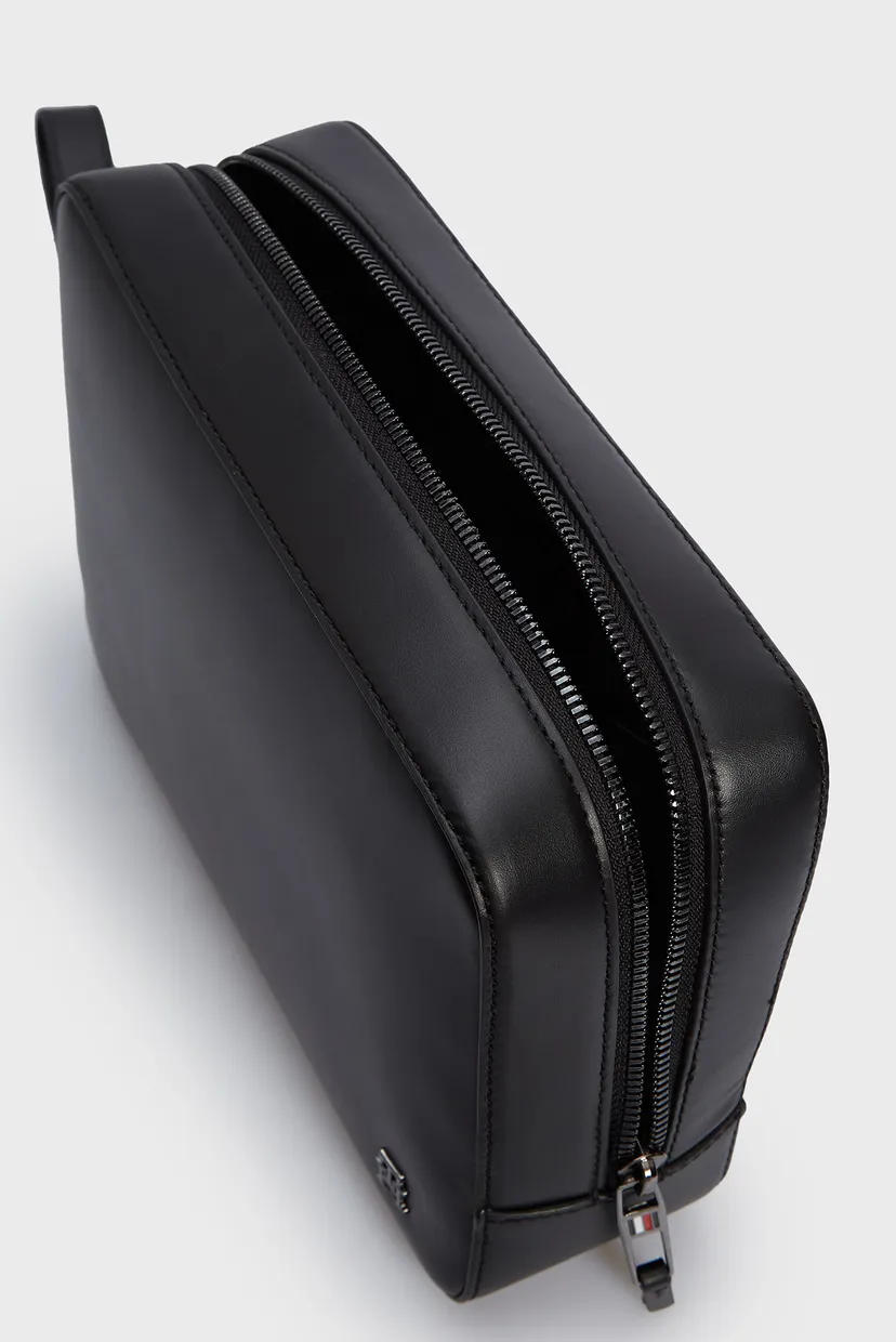Мужской черный кожаный несессер TH MODERN LEA WASHBAG 5