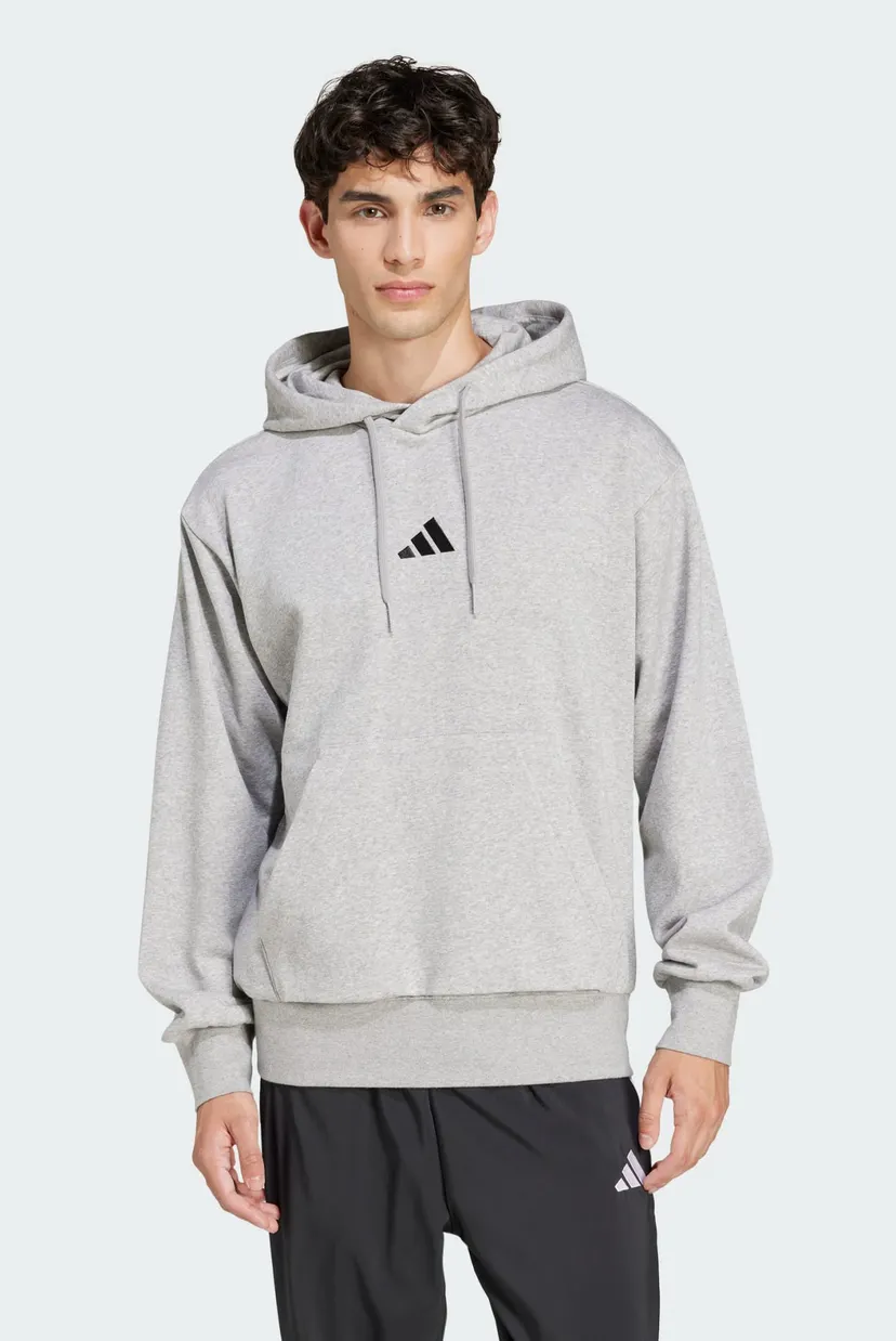 Мужское светло-серое худи Essentials Feelcozy Fleece adidas JE3809