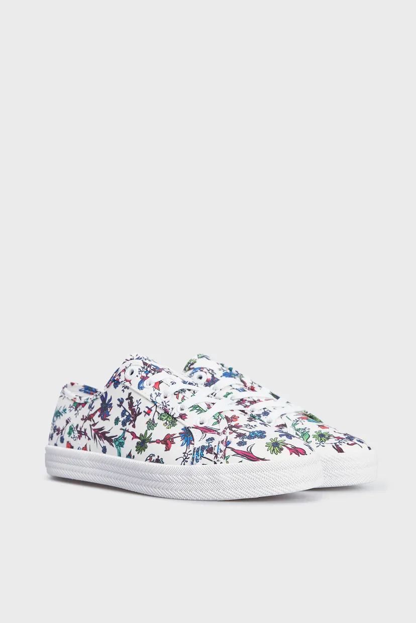 Женские белые кеды с узором FLORAL VULCANIZED 3