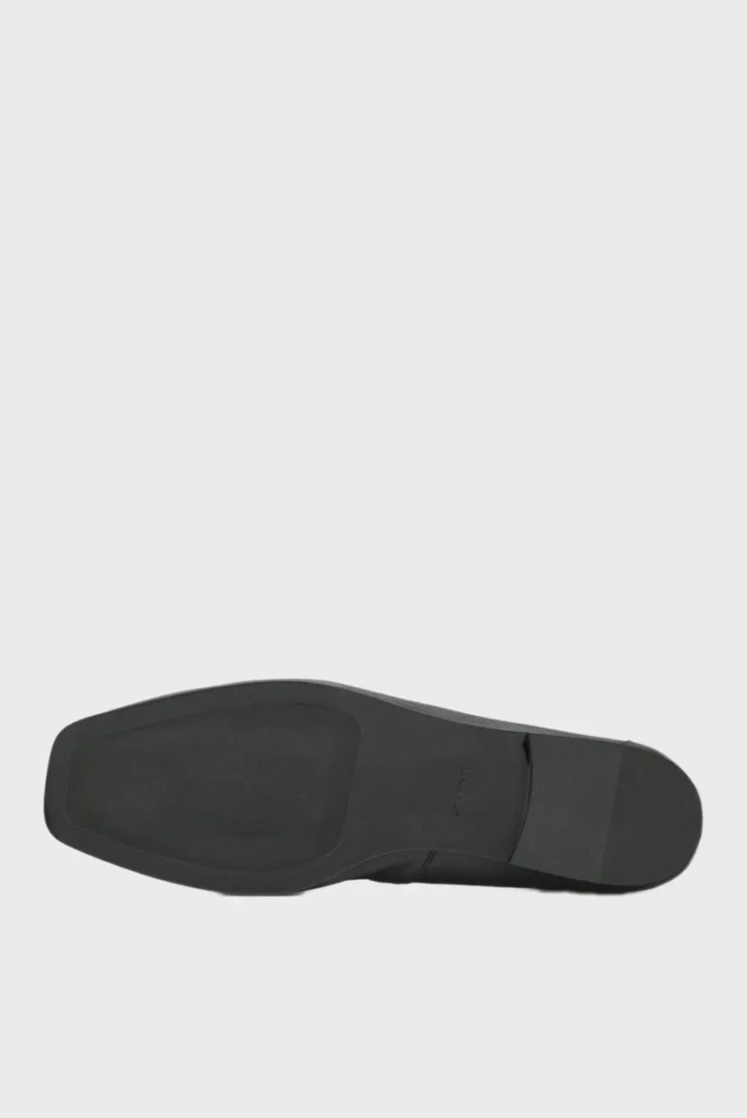 Жіночі чорні шкіряні лофери SQUARE LOAFER PIPING LTH 6