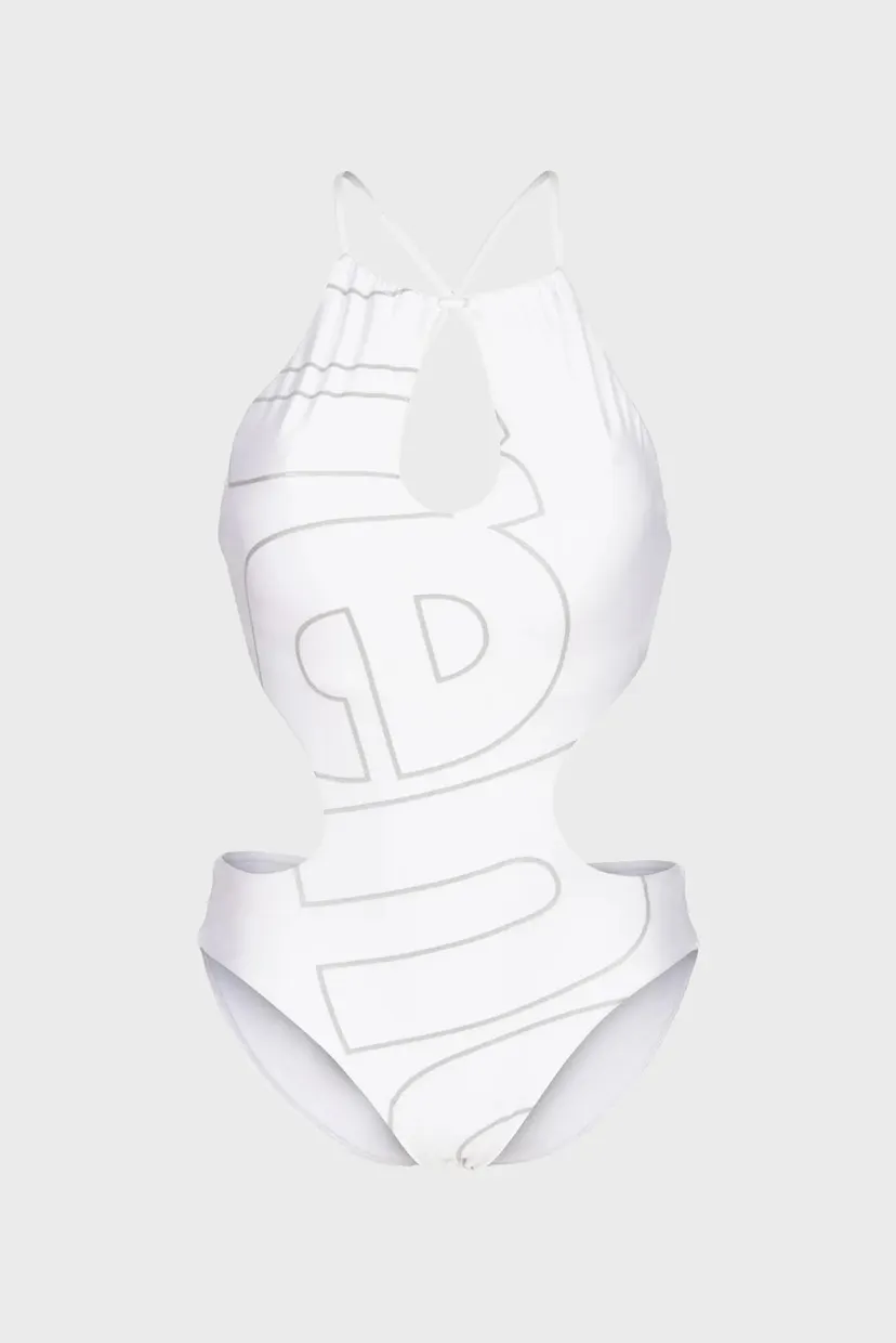 Жіночий білий купальник LOGOTYPE CUTOUT SWIMSUIT 3