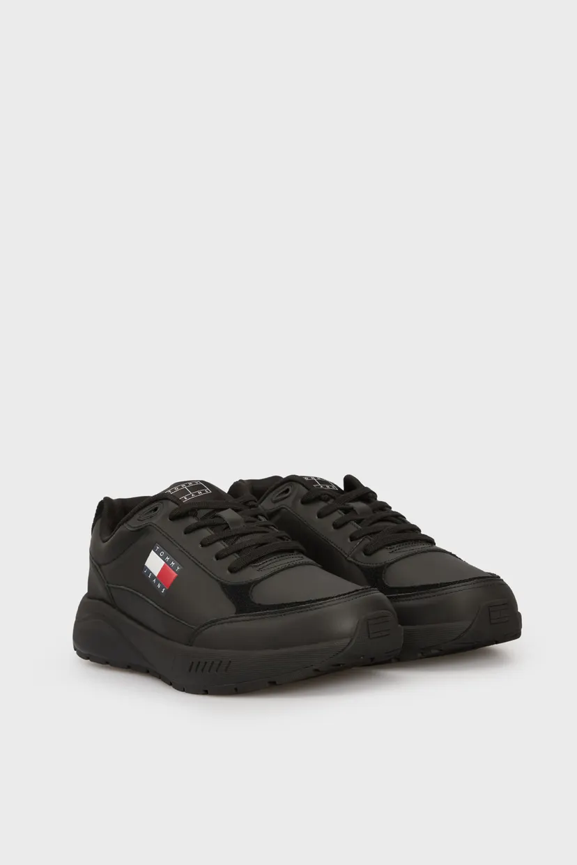 Чоловічі чорні шкіряні кросівки TJM RUNNER FULL LEATHER ESS 3
