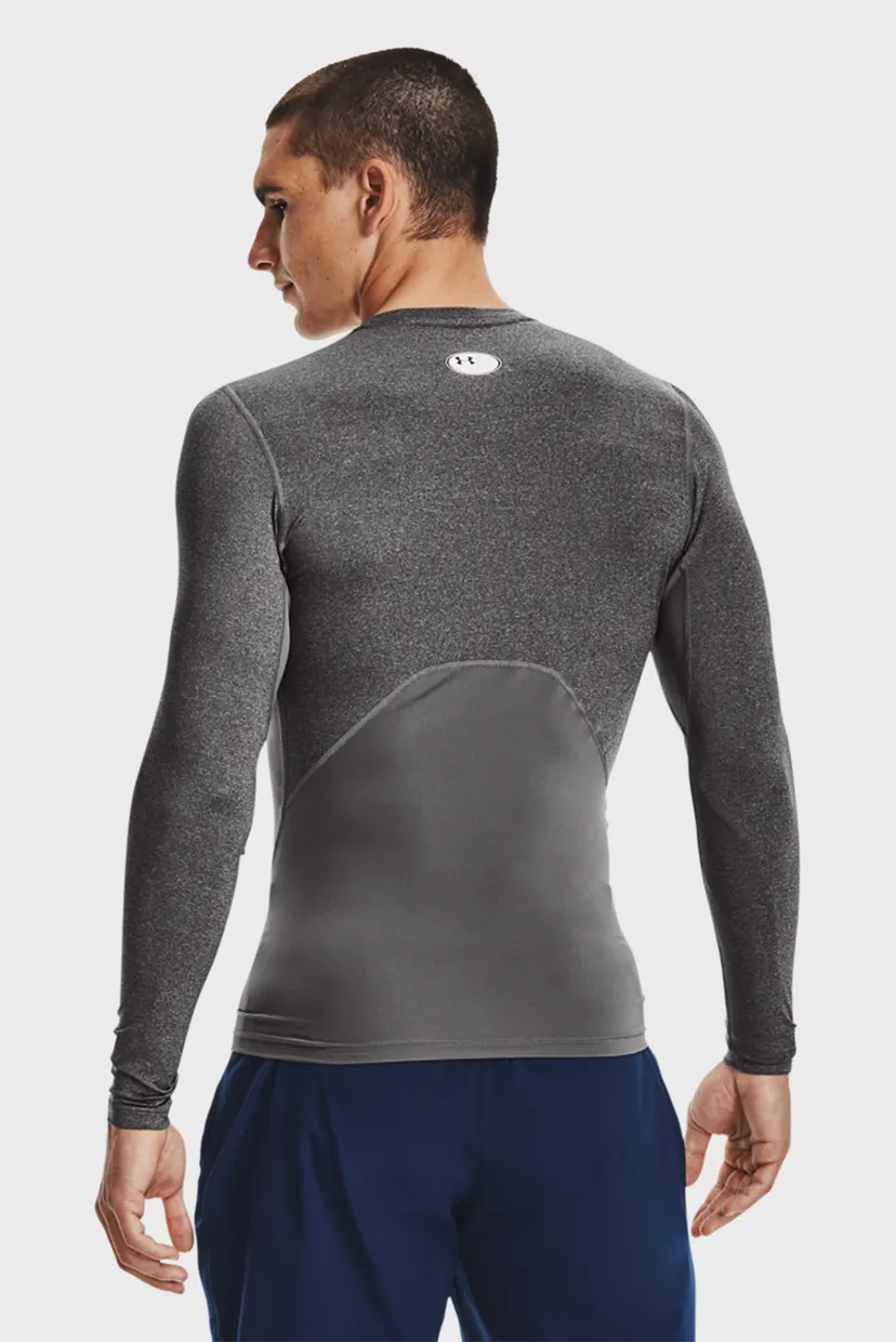 Мужской серый лонгслив UA HG Armour Comp LS 3