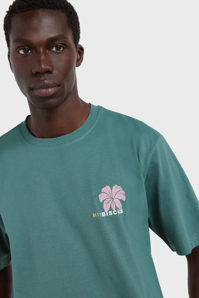 Чоловіча зелена футболка Hibiscus 4