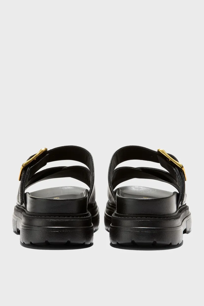 Женские черные кожаные слайдеры Fraya Slide Sandals 5