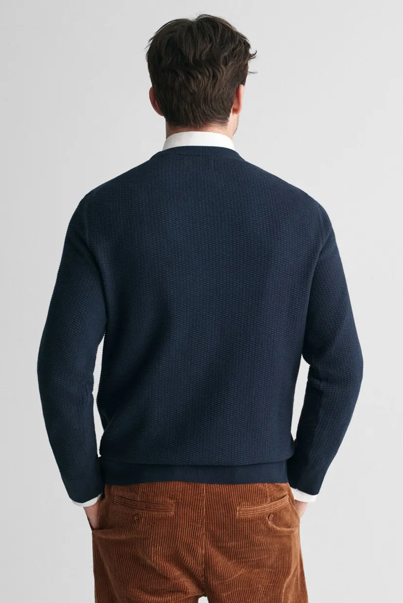 Мужской темно-синий джемпер COTTON MICRO TEXTURED 3