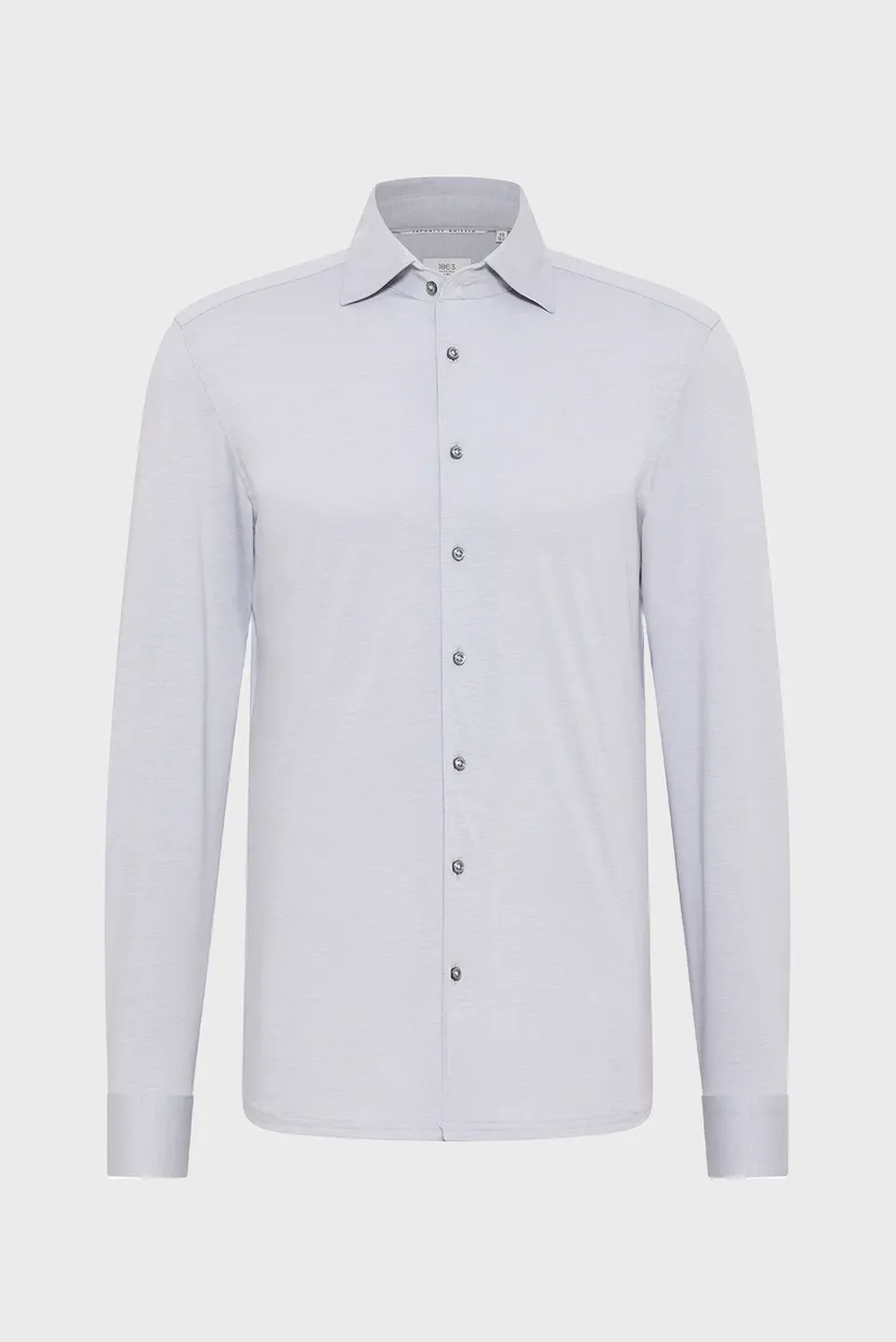 Мужская светло-серая рубашка SLIM FIT 5