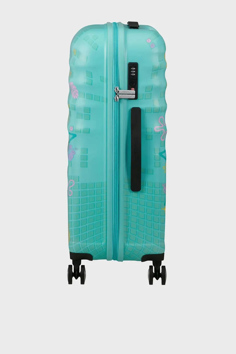 Дитяча бірюзова валіза 67 см WAVEBREAKER DISNEY STITCH FLOWER 3