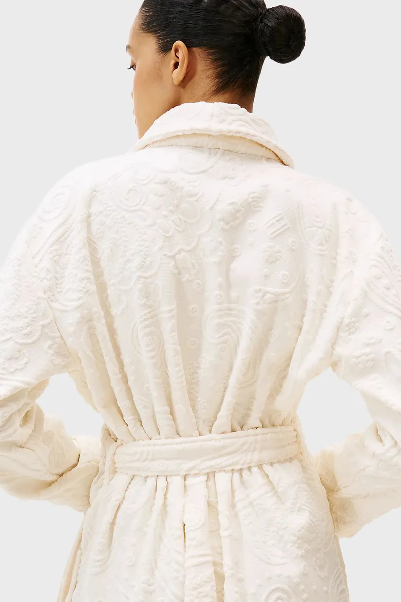 Женский белый халат JACQUARD 4