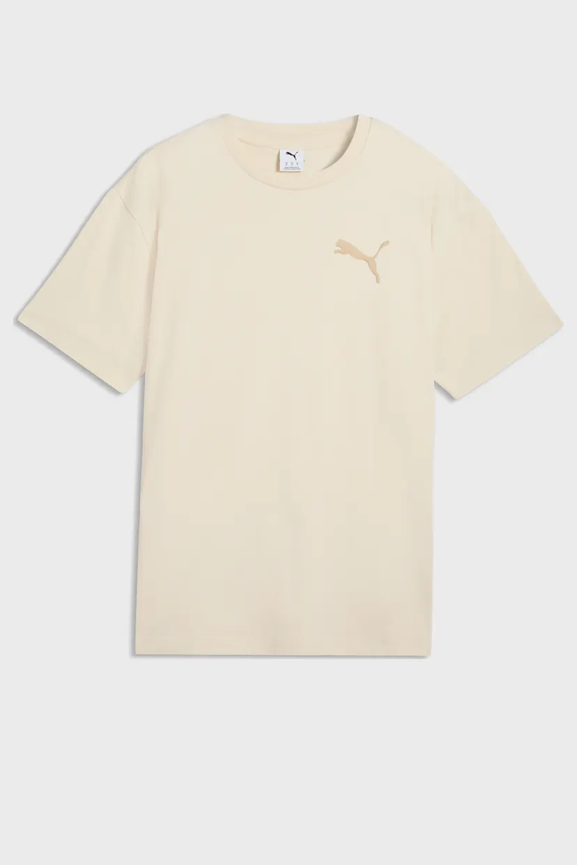 Мужская бежевая футболка Essentials Elevated Cat Logo Relaxed Tee Men 4