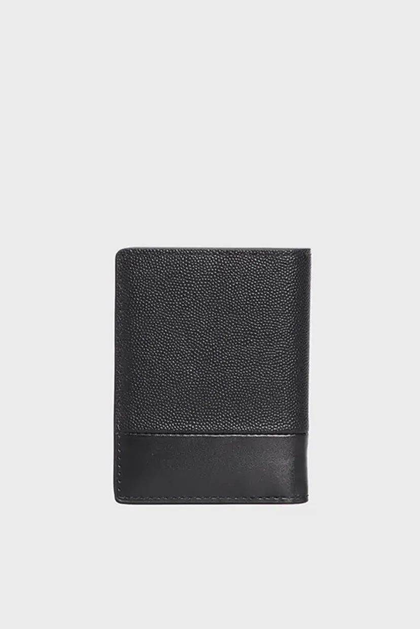 Чоловічий чорний шкіряний гаманець CK MUST BIFOLD 10CC 3