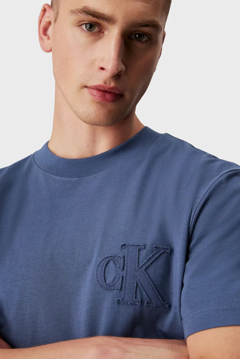 Чоловіча синя футболка CK APPLIQUE 4