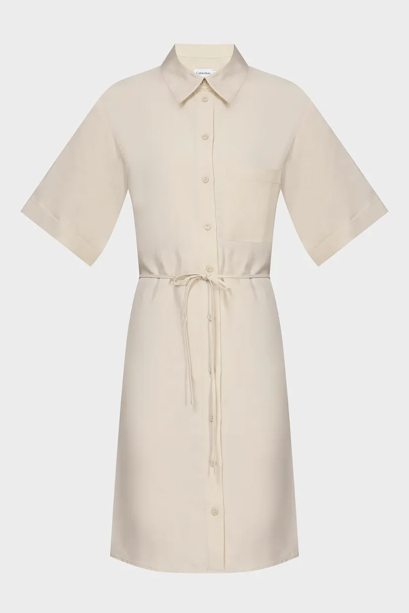 Женское бежевое платье LINEN BLEND RELAXED 5