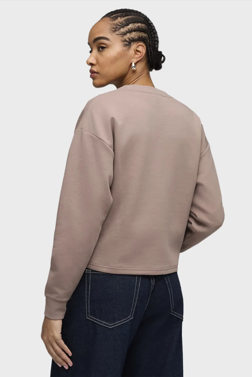 Женский пудровый свитшот Essentials Elevated V-neck Sweatshirt Women 3