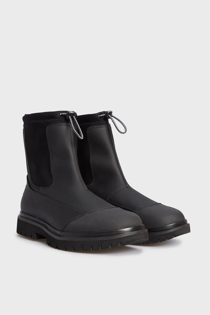 Жіночі чорні шкіряні челсі CHUNKY COMBAT CHELSEA BOOT RUB 3