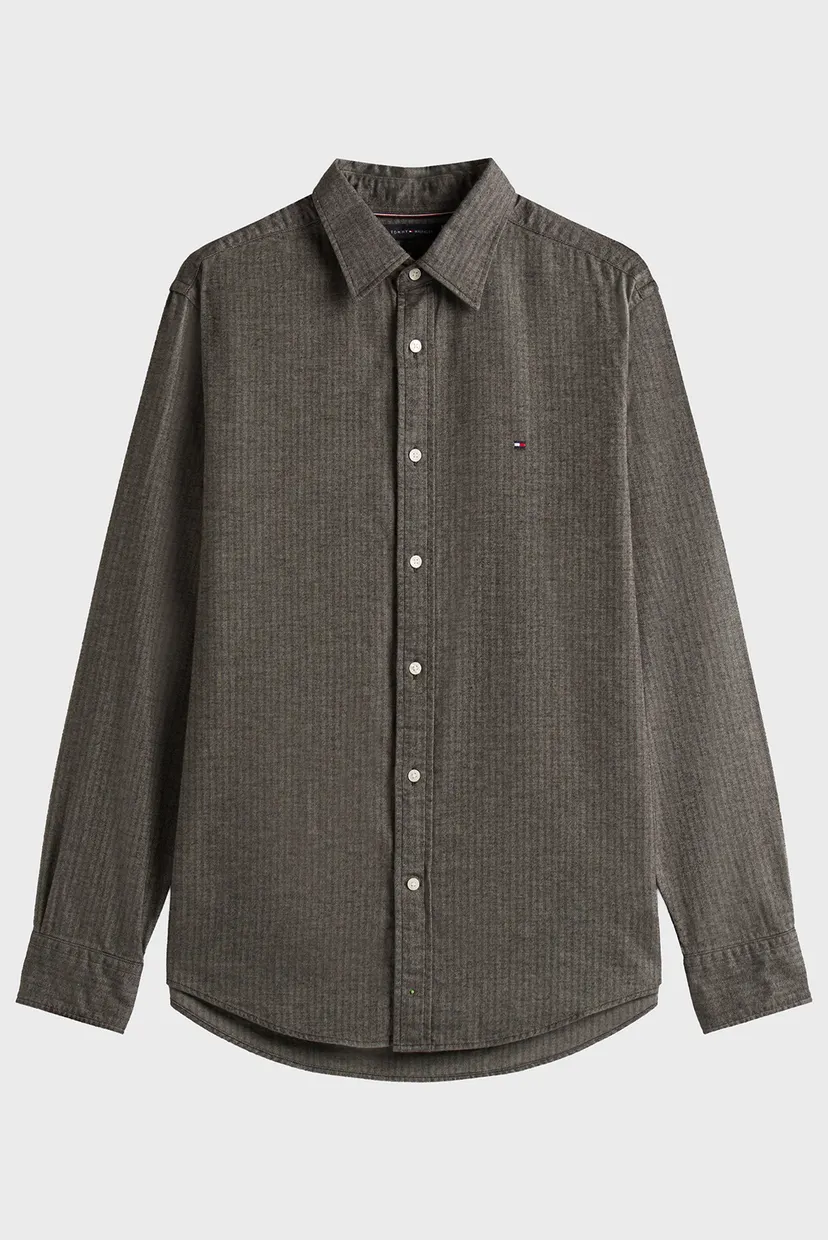 Мужская серая рубашка в полоску HERRINGBONE 5
