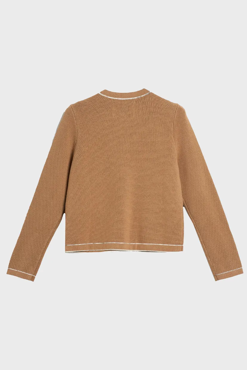 Женский бежевый кардиган CONTRAST KNIT 2