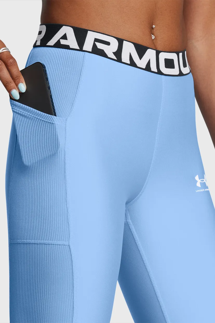 Жіночі блакитні тайтси HeatGear Rib Legging 4
