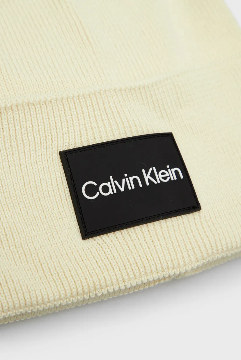 Мужская белая шапка FINE COTTON RIB BEANIE 4