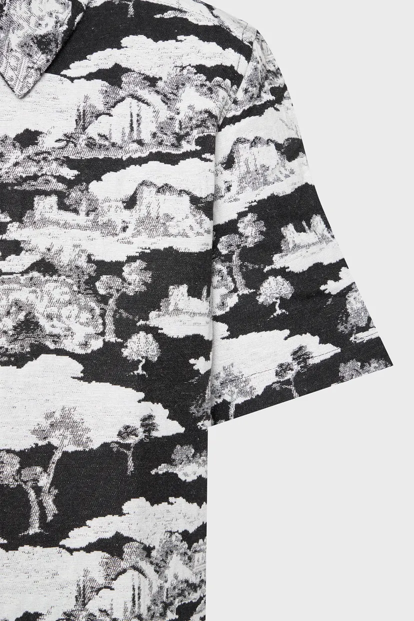 Мужская черная рубашка с узором Hector Ruins Jacquard 3