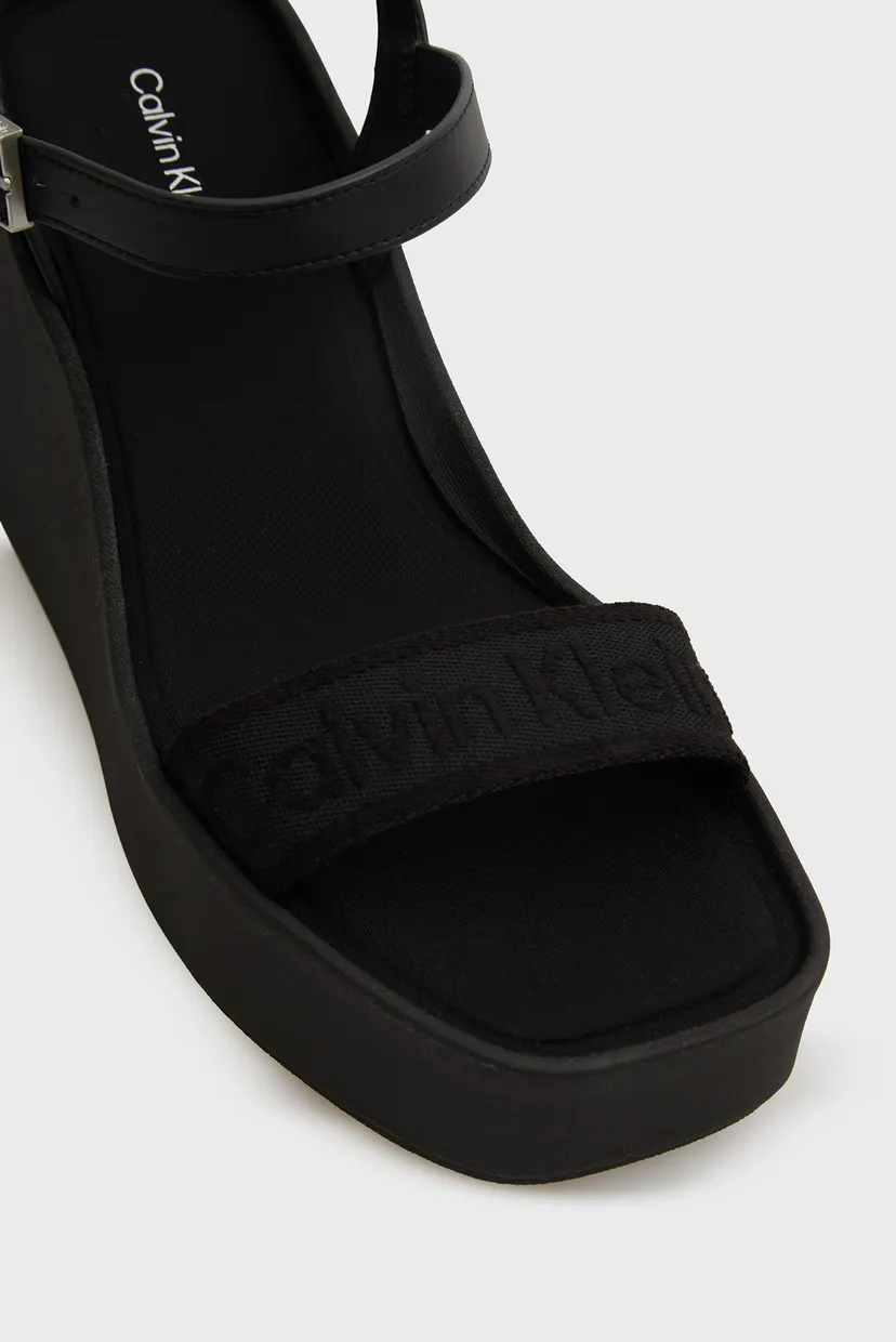 Женские черные босоножки WEDGE 70 WEBBING 4