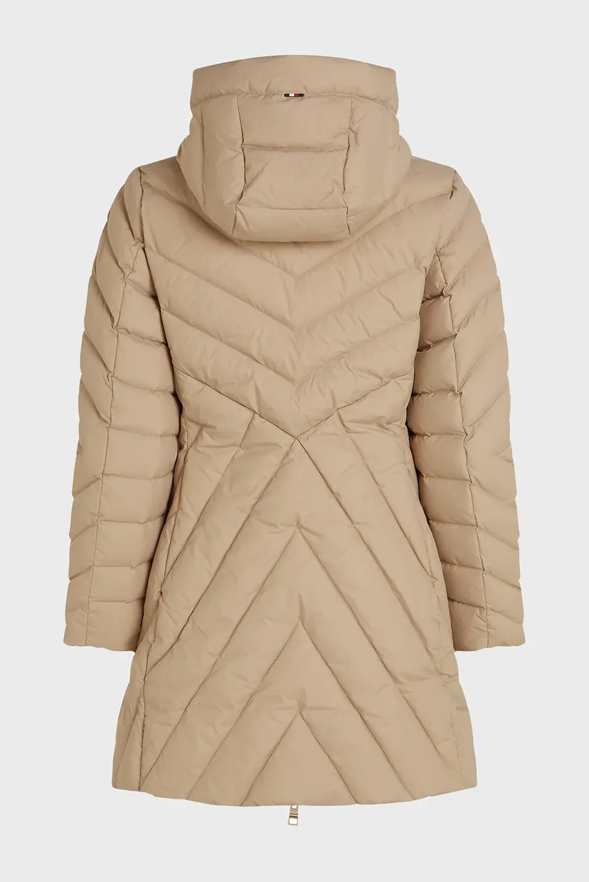 Жіночий бежевий пуховик CHEVRON MW DOWN COAT 5