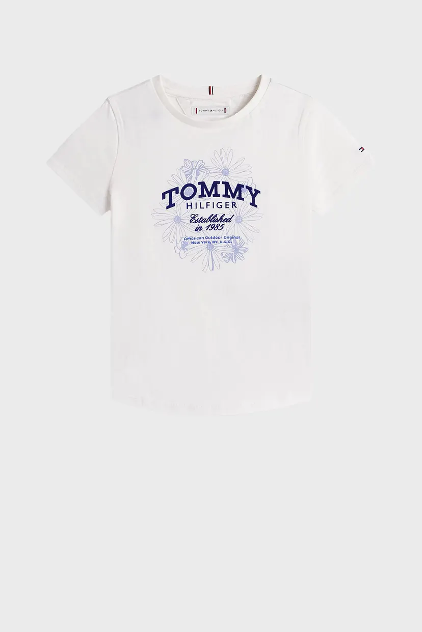 Дитяча біла футболка TOMMY FLOCK FLOWER 6