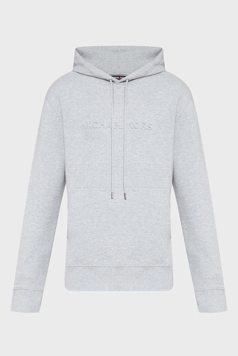 Мужское серое худи EMBOSSED LOGO HOODIE 4