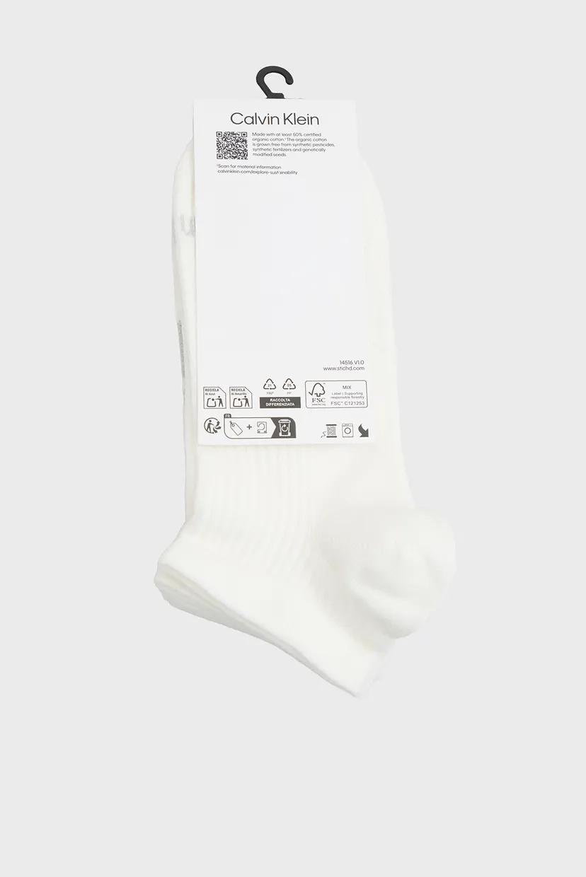 Женские белые носки (2 пары)  SNEAKER LOGO STRIP 3