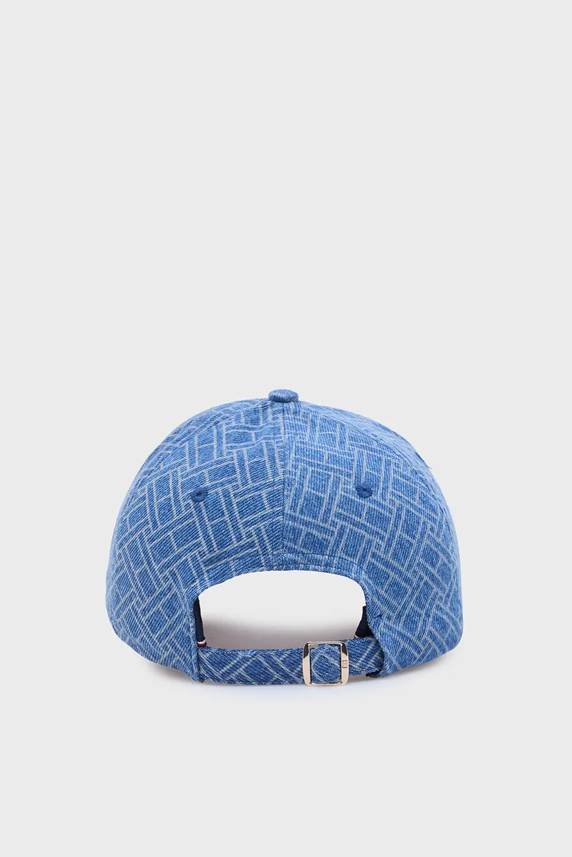 Женская синяя кепка с узором MONOGRAM 3