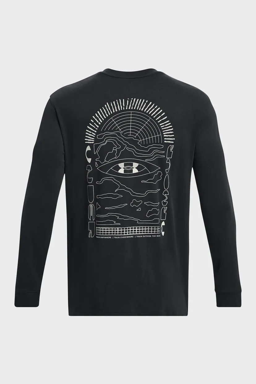Мужской черный лонгслив UA ANYWHERE GLOBE LS 6